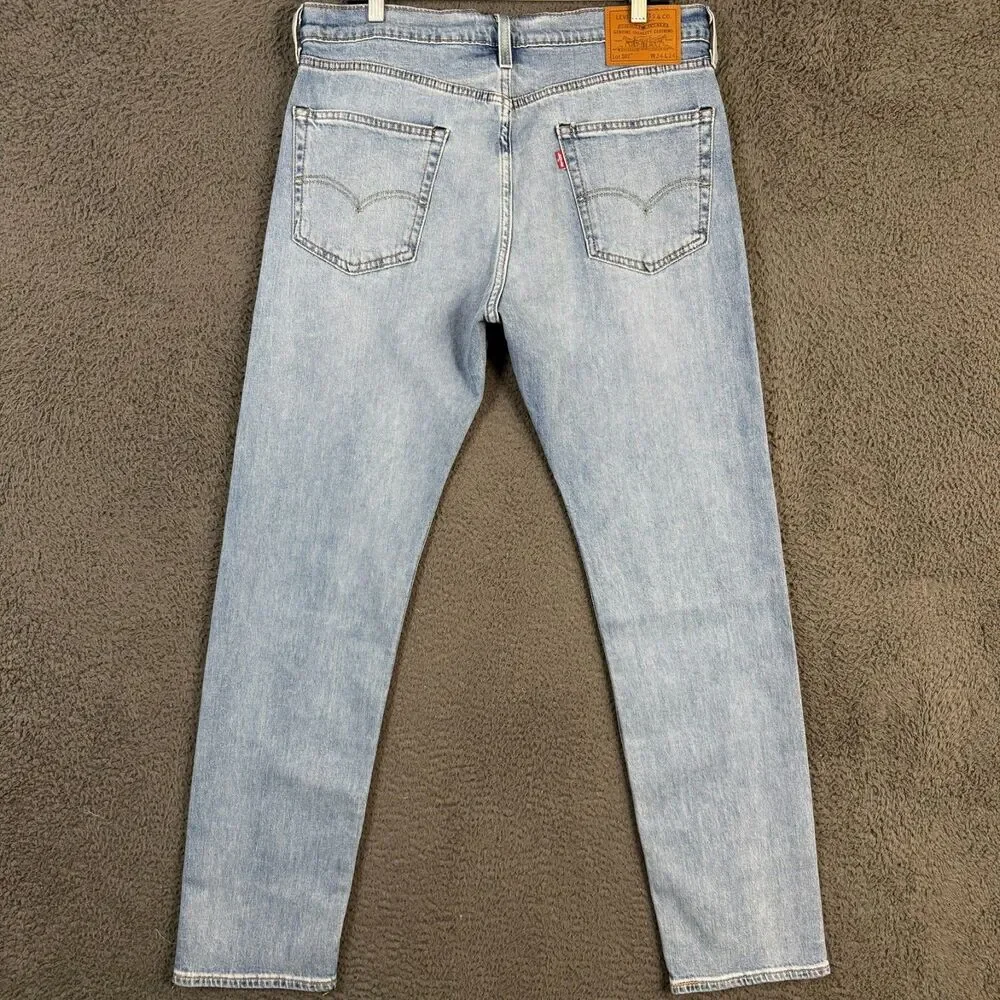 Levis Jeans Mens 34x34 Blue 502 Slim Tapered Fit Light Wash Premium Denim NWT